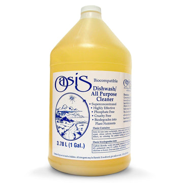 Oasis Biocompatible Dish Soap Liquid & All Purpose Cleaner - Reuse Greywater For Plants - Clean, Safe, Concentrated, Grey Water Friendly, Sodium-Free, Biodegrades Into Plant Nutrients - 1 Gallon