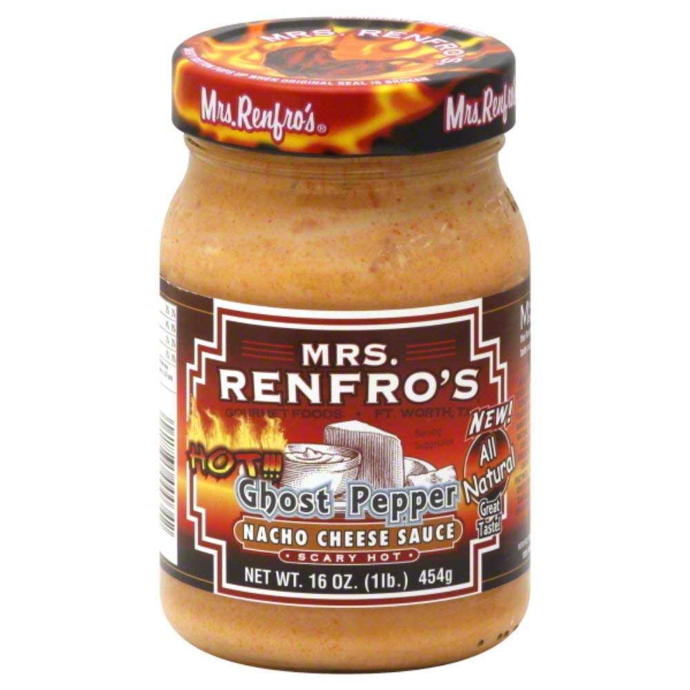 Mrs. Renfros Hot Ghost Pepper Nacho Cheese Sauce, 16 Ounce (Pack of 6)