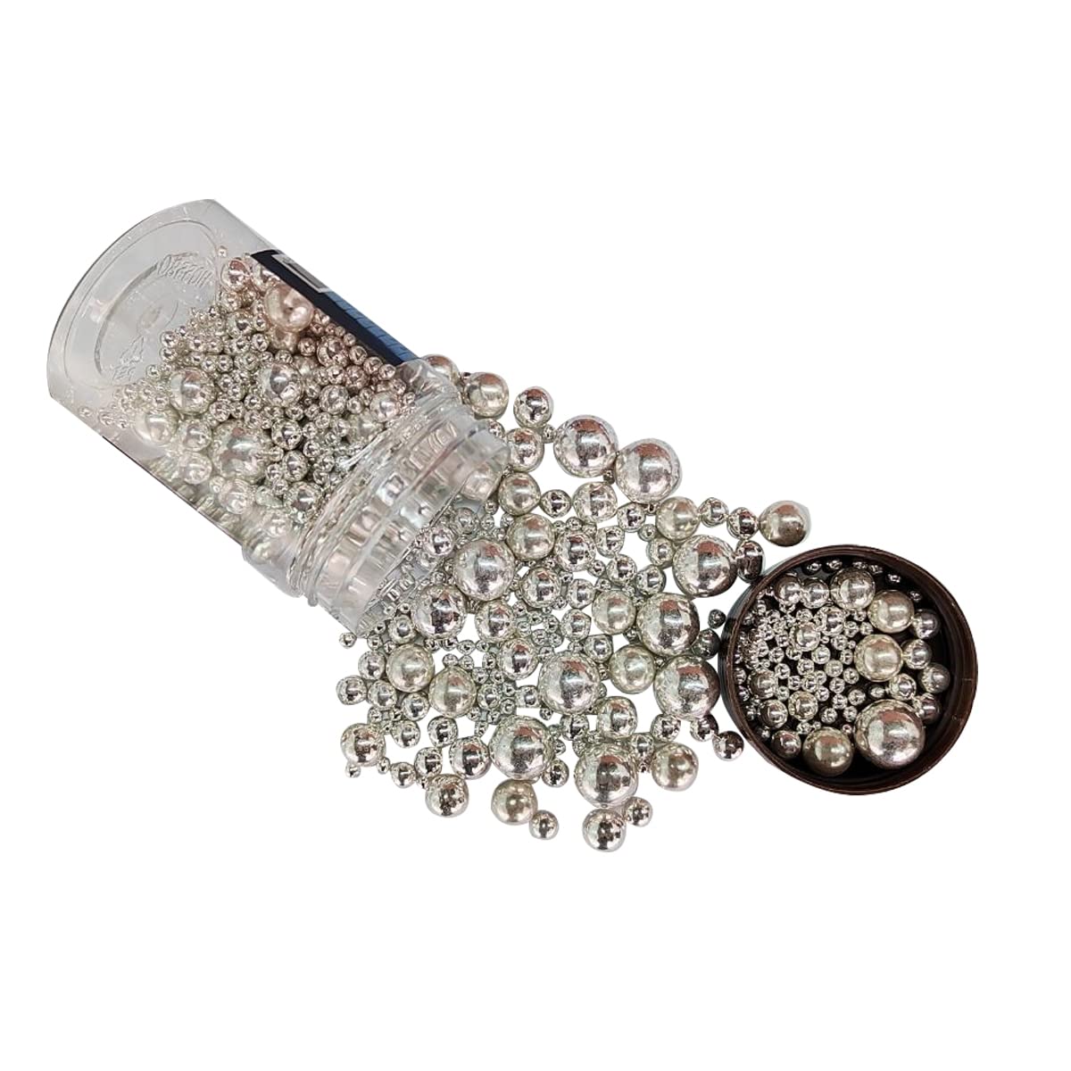 Edible Silver Sugar Pearls Candy Sprinkles 120G/ 4.23Ounce Baking Cake Sprinkles Cupcake and Cake Topper Cookie Decorations Wedd