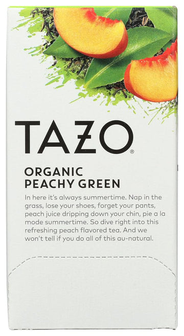 Tazo Teas, Organic, Green Tea, Peachy Green Flavored, 20 Filterbags, 1.4 Oz (40 G) - 2Pc