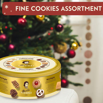Pasticceria Matilde Vicenzi Minivoglie Butter Cookies Tin, Assortment of Traditional Italian Pastries, Holiday, Christmas, Hanuk