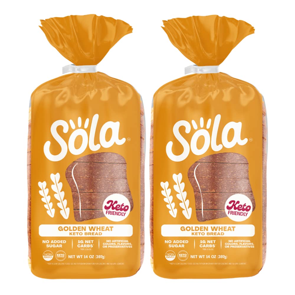 Sola Golden Wheat Bread, Non-GMO, 14 OZ Loaf (2 Pack)