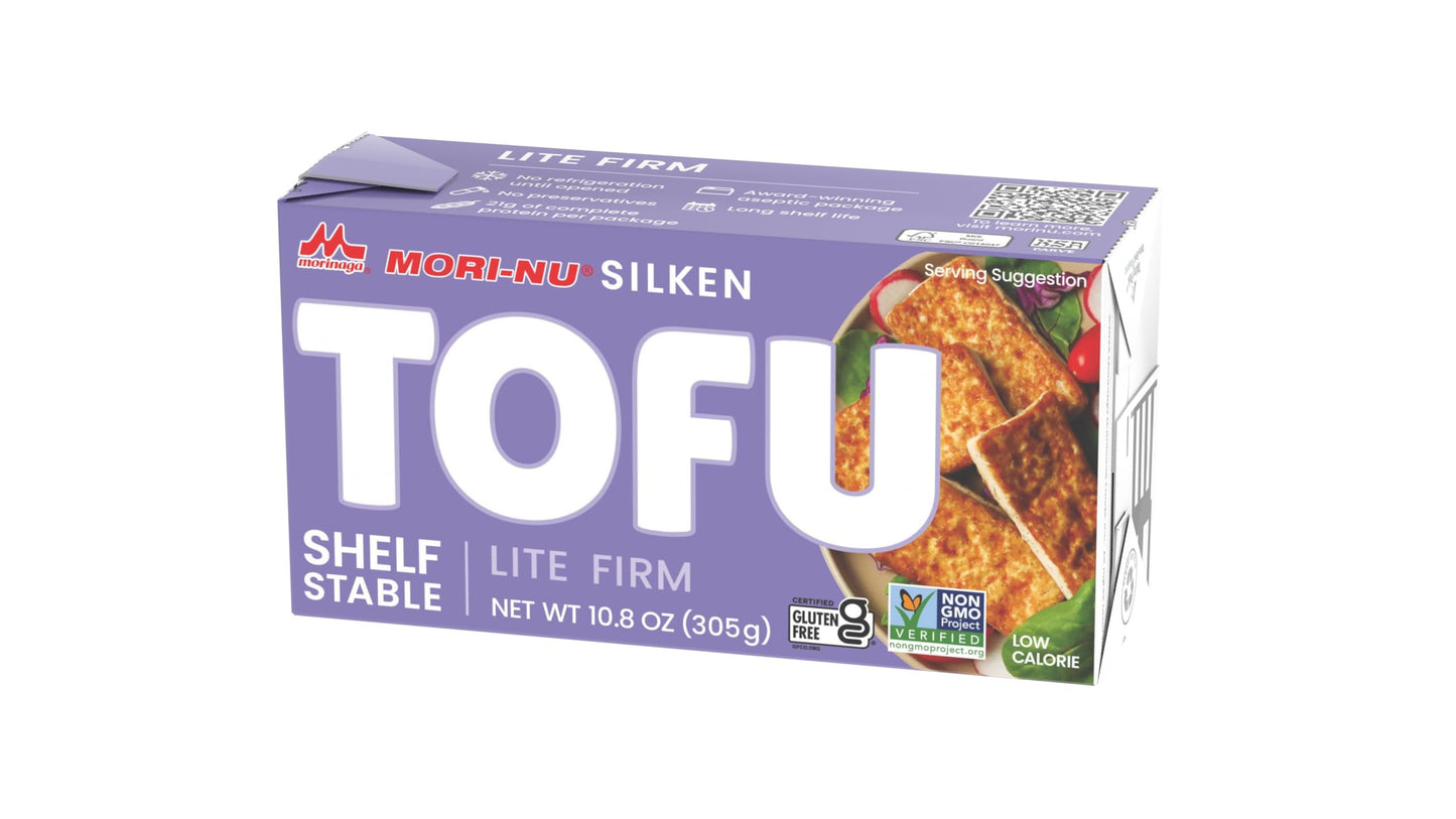 Mori-Nu Silken Tofu Lite Firm | Velvety Smooth And Creamy | Low Fat, Gluten-Free, Dairy-Free, Vegan, Made With Non-Gmo Soybeans, Ksa Kosher Parve | Shelf-Stable | Provides Protein | 12.3 Oz X 6 Packs