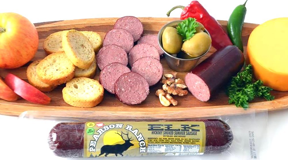 PEARSON RANCH SINCE 1959 Game Meat Summer Sausage Variety Pack of 3 Elk, Buffalo, Venison, Exotic Meat, Summer Sausage Pack, Glu