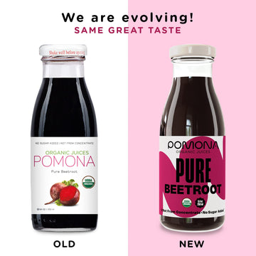 Pomona Organic Cold Pressed Beet Juice, Non-Gmo, No Sugar, Gluten Free, Kosher, Preservative Free - Pack Of 12, 8.4 Oz