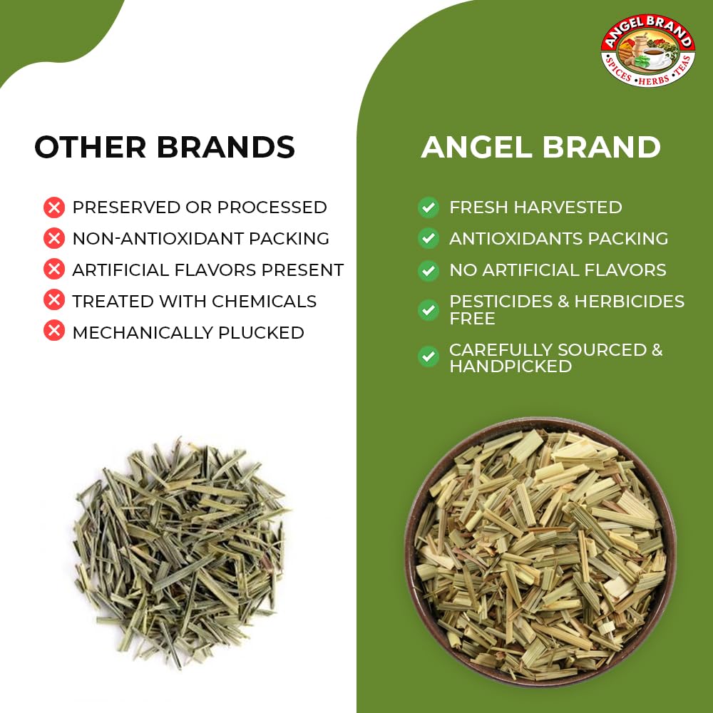 Angel Brand Fever Grass Tea Jamaican - 0.25 Oz Pouch Pack Of 3 - Dried Lemongrass Leaves For Herbal Tea And Infusions.