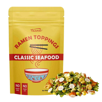 TALCUFON Ramen Toppings 8 Oz, Classic Seafood and Vegetables Mix Premium Seafood and Sun-dried Seasonal Vegetables, Ready to Use