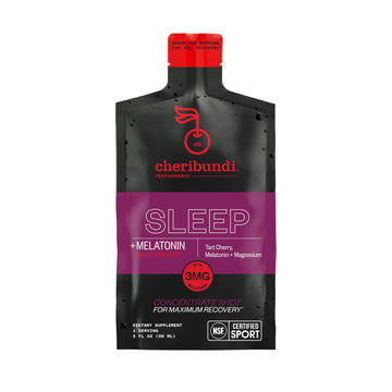 Cheribundi 100% Tart Cherry Juice Sleep Concentrate Grab & Go, 2 Fluid Ounce Pouch for Maximum Recovery with 40 Tart Cherries, 9