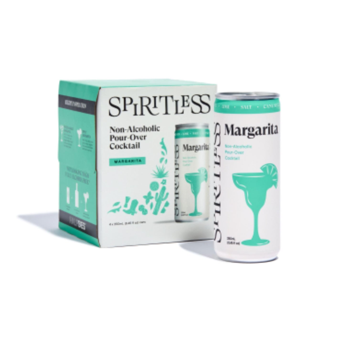 Spiritless Non-Alcoholic Margarita Mixer, Vegan, 8.45 Fl Oz Cans, 4 Pack