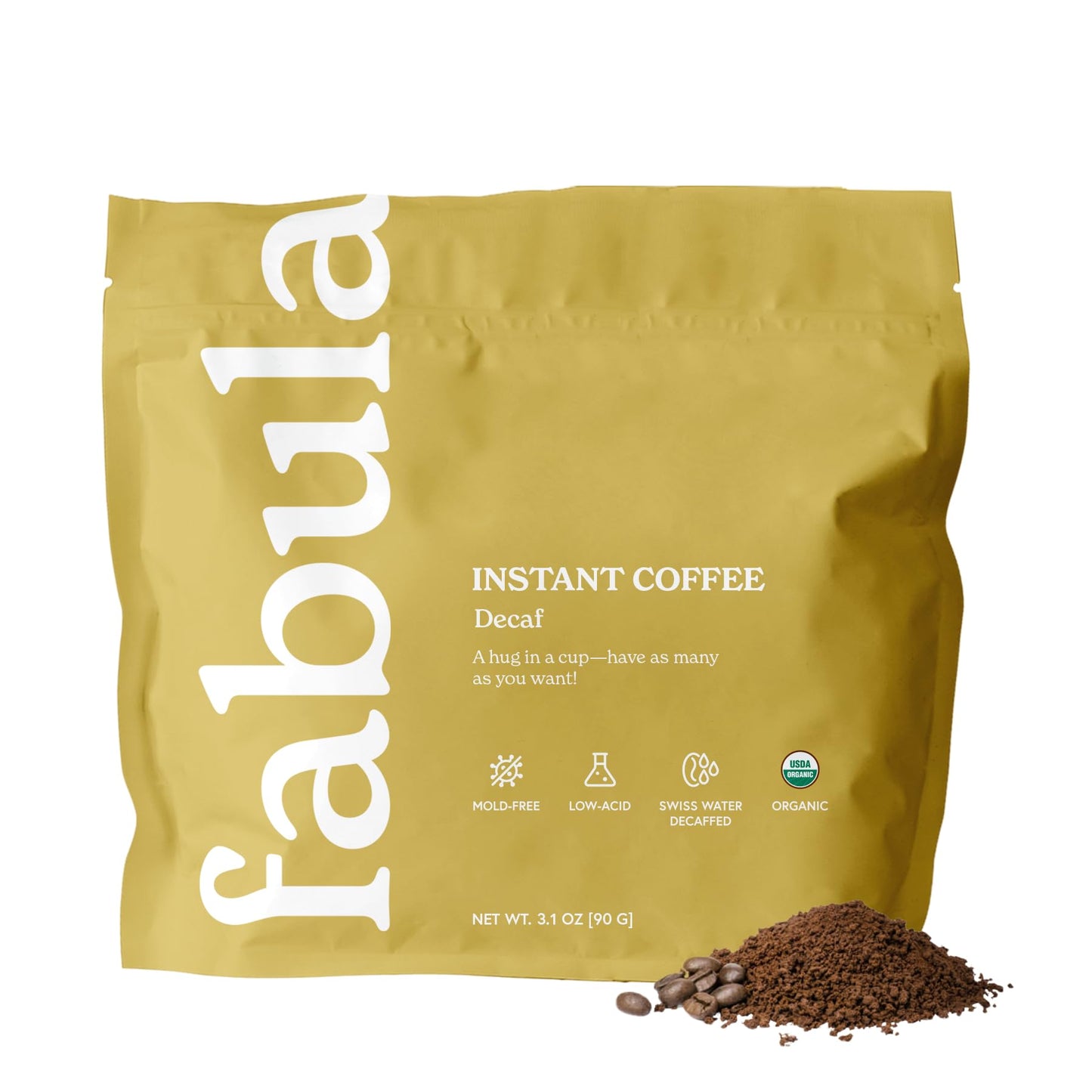 Fabula Organic Instant Decaf Coffee Top-High Standardrabica Beans Low-Acid 90G