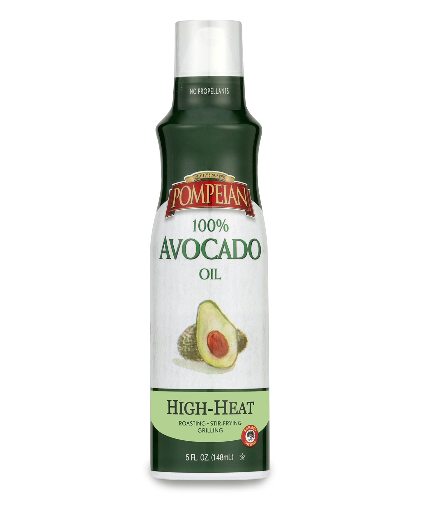 Pompeian 100% Avocado Oil Cooking Spray, Mildly Nutty Flavor, Perfect for High-Heat Cooking, Roasting and Stir-Frying, Naturally