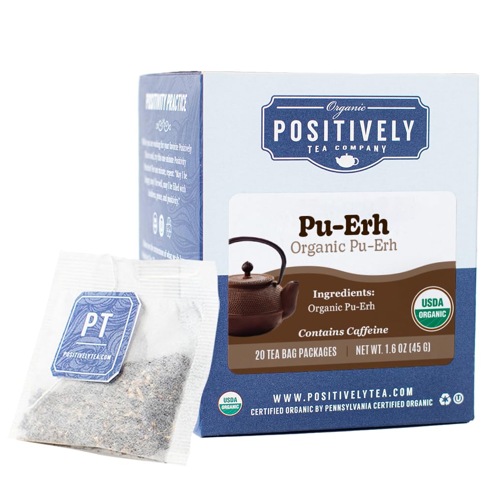 Organic Positively Tea Company Pu-Erh Black Tea Bags 20 Count