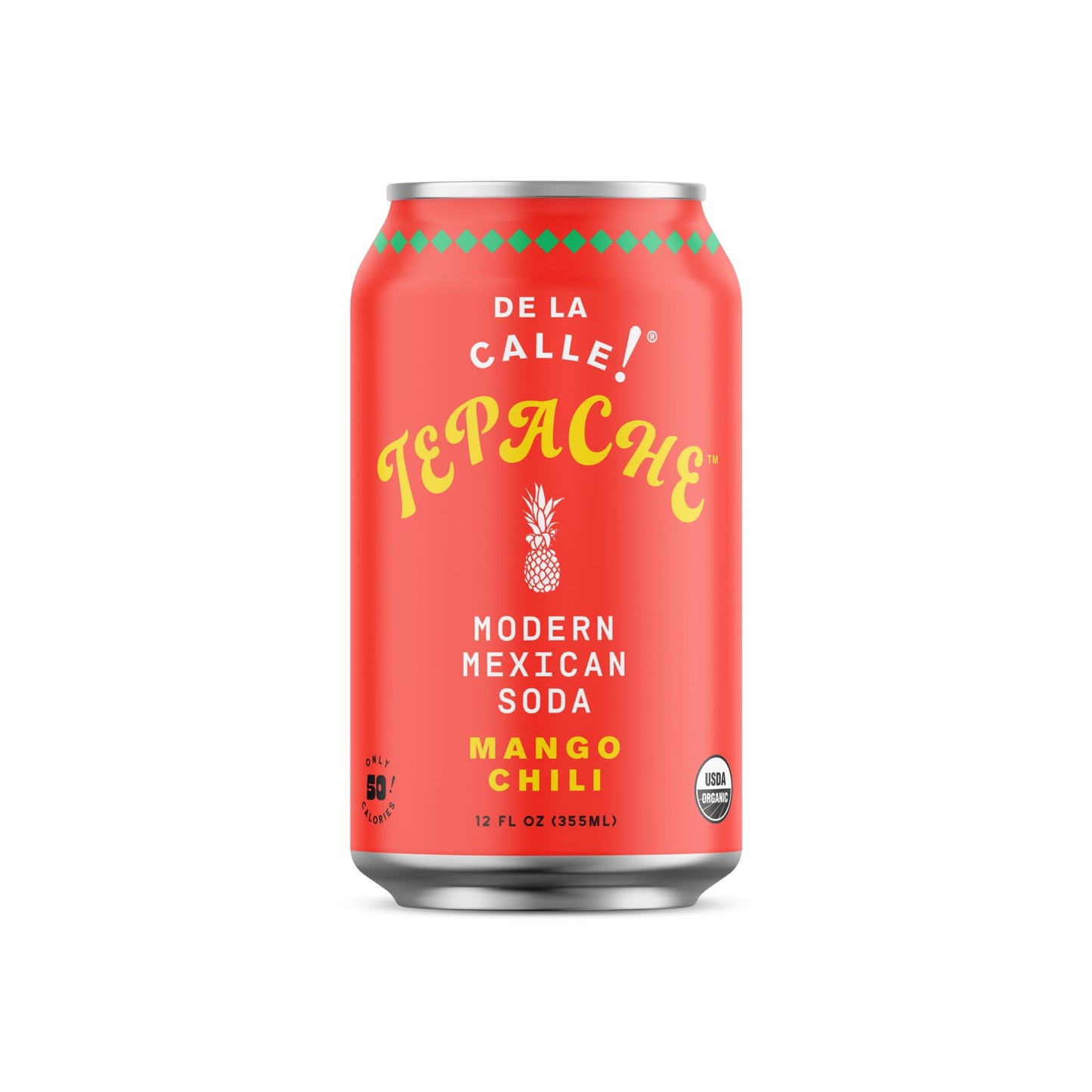 De La Calle Tepache - Mango Chili - Modern Mexican Soda - Craft Fermented Pineapple Sparkling Beverage - Certified Organic Antioxidant Rich Non-Beverage-Style Healthy Soda Low Sugar Low Calorie Non-Gmo