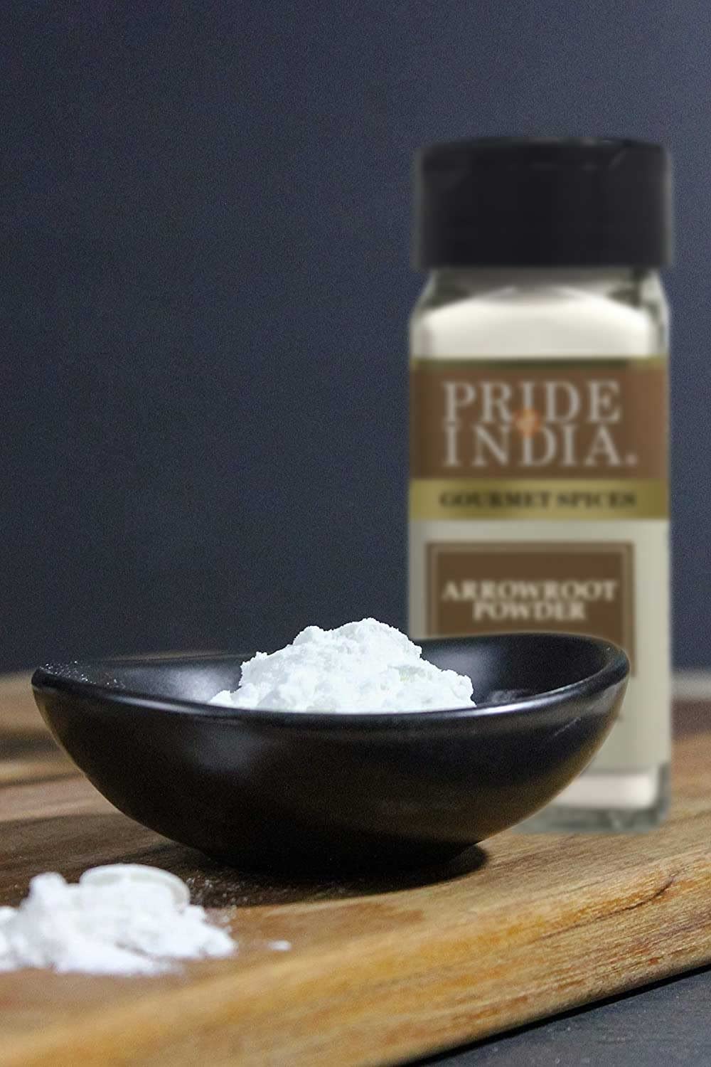 Pride Of India Natural Arrowroot Powder - Gluten & GMO Free - 2oz Dual Sifter Bottle