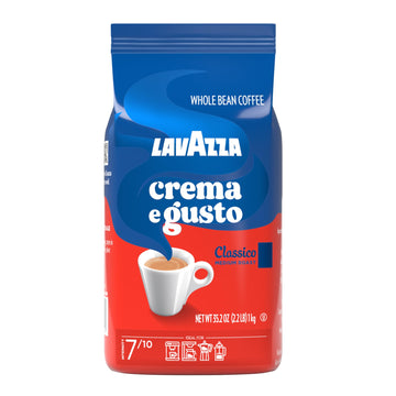 Lavazza Crema E Gusto Whole Bean Coffee 1 Kg Bag, Authentic Italian, Blended And Roasted In Italy, Full-Bodied, Creamy Dark Roast With Spices Notes