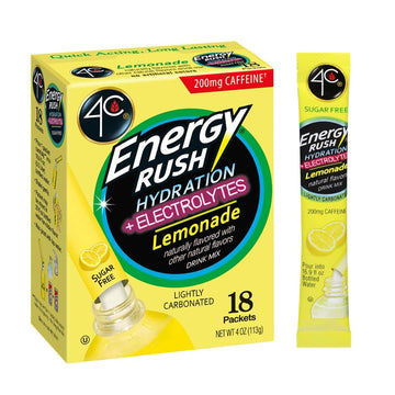4C Energy Rush PSD with Electrolytes, 18ct Lemonade Flavoring Packets, On-the-Go Bundle, 0.22 Ounce Each