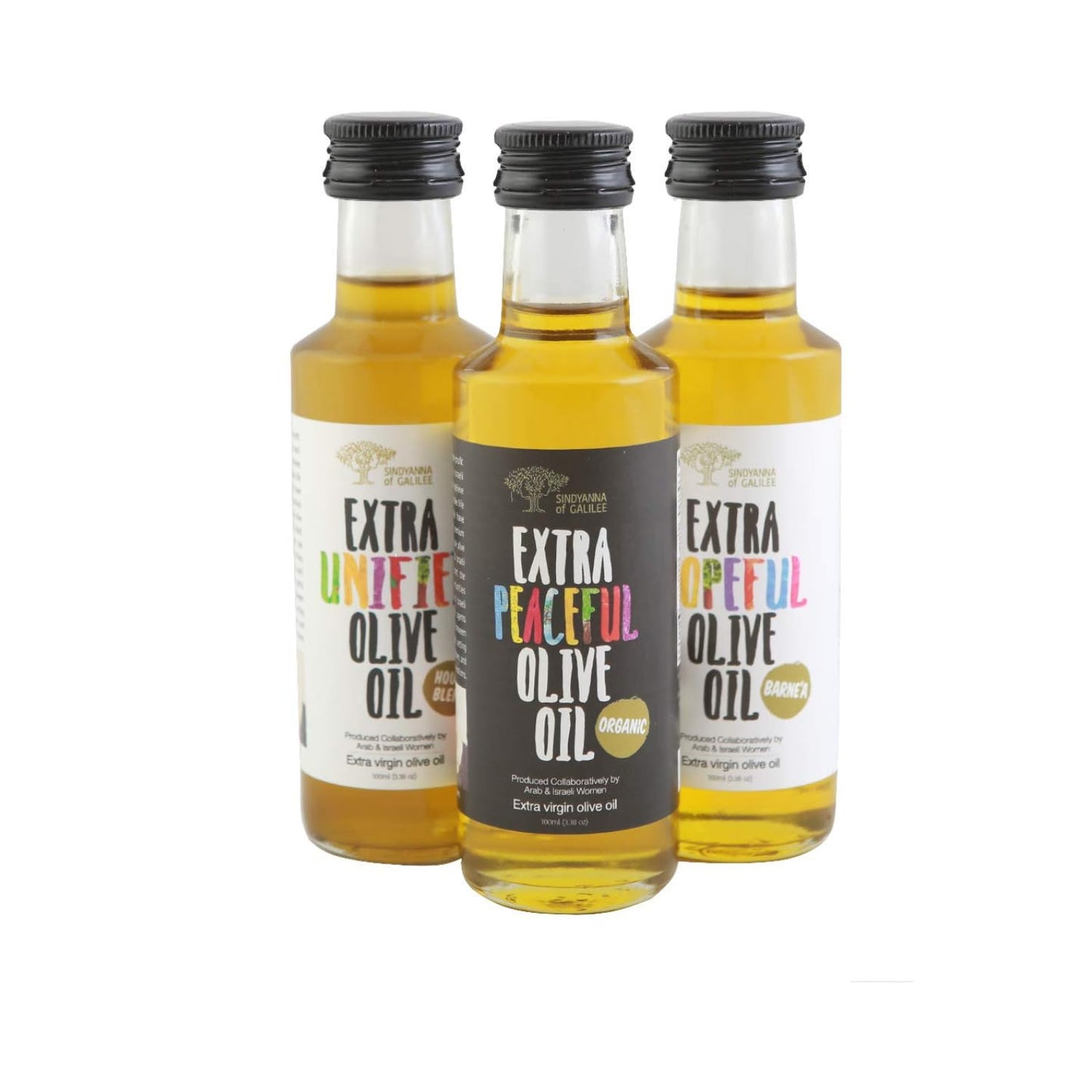Sindyanna Of Galilee Top-Grade Virflavor Blend Olive Oil I Gift Set I Mix Of House Blend BarneA Organic I Made In Israel Upper Galillee Locally Sourced (3 Sampler Bottle Set)