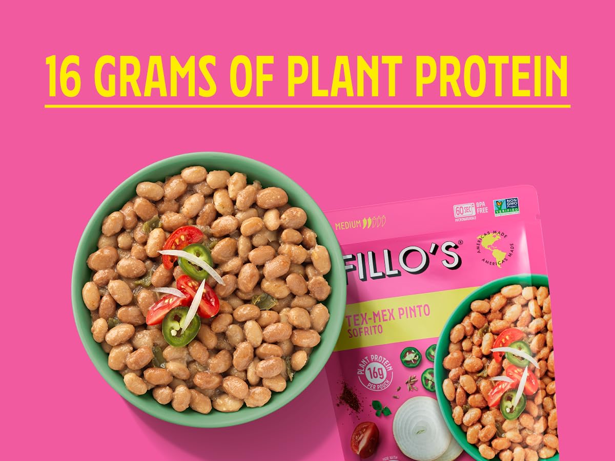 Fillo's Ready to Eat Beans & Lentils Variety Pack - Gluten-Free, Non-GMO, Vegan, 10 oz (Pack of 6)