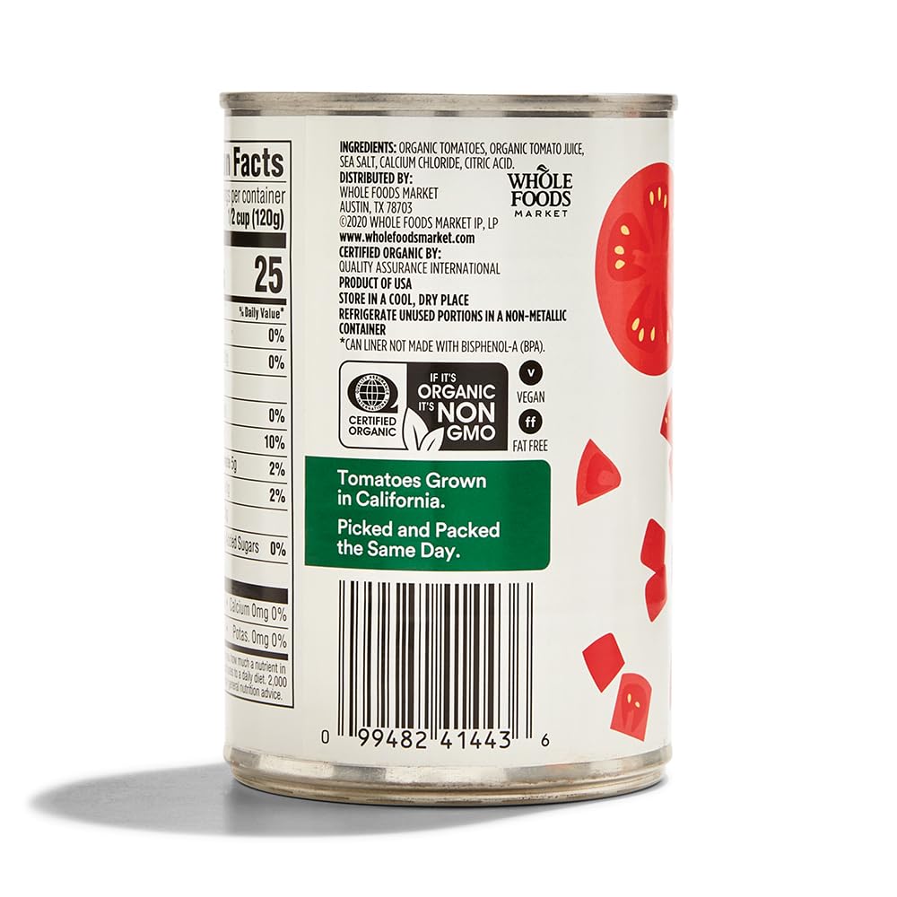 365 By Whole Foods Market, Organic Diced Tomatoes, 14.5 Ounce