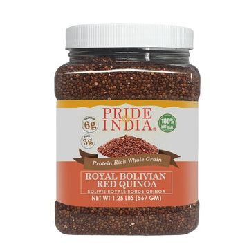 Pride Of India - Organic Red Royal Quinoa - 100% Bolivian Superior Grade Protein Rich Whole Grain, 1.5 Pound (24oz) Jar