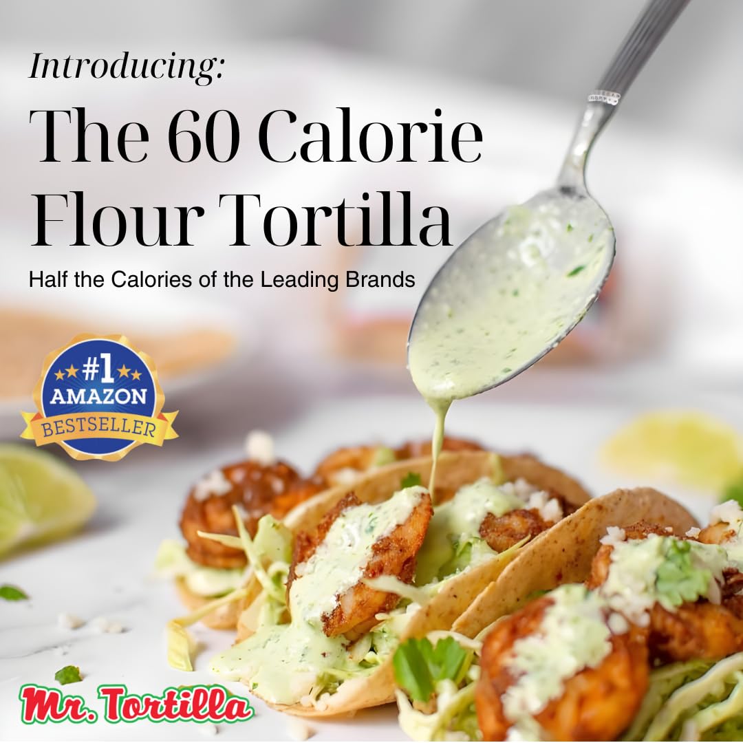Mr. Tortilla Gourmet Wraps Variety Pack - Artisan Flour Tortillas, Only 60 Calories - Small Batch Zero Cholesterol Snack - Authe