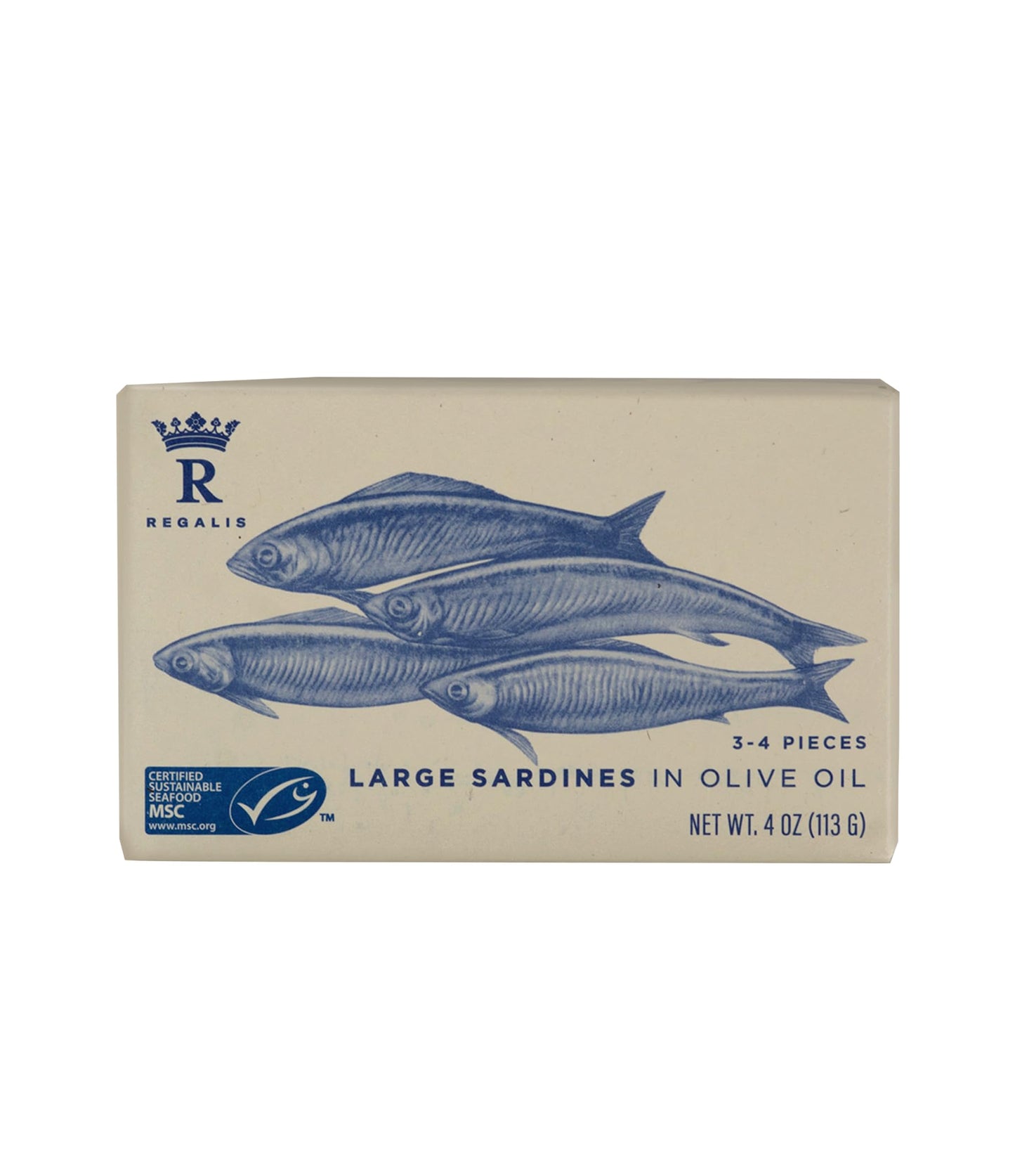 Regalis Foods Large Sardines in Olive Oil, 4 Ounce, Pack of 1, 0850052832292