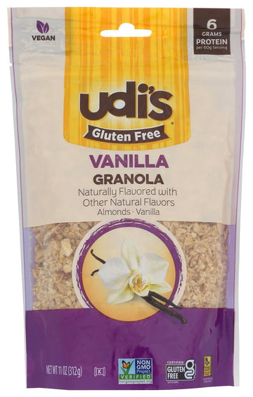 Udis Gluten Free Granola, Vanilla, 12-Ounce Pouches (Pack of 3)