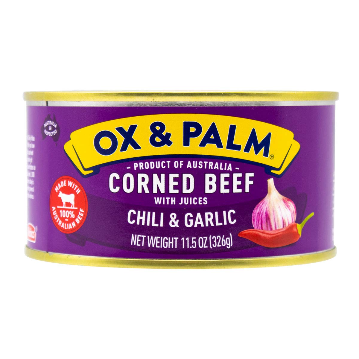 Ox & Palm Corned Beef Chili & Garlic Flavored 11.5 Oz (Pack Of 12)