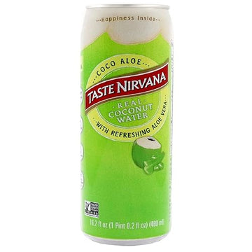 Taste Nirvana Real Coconut Water, Aloe Coconut Water, 16.2 Fl Oz (Pack Of 12)