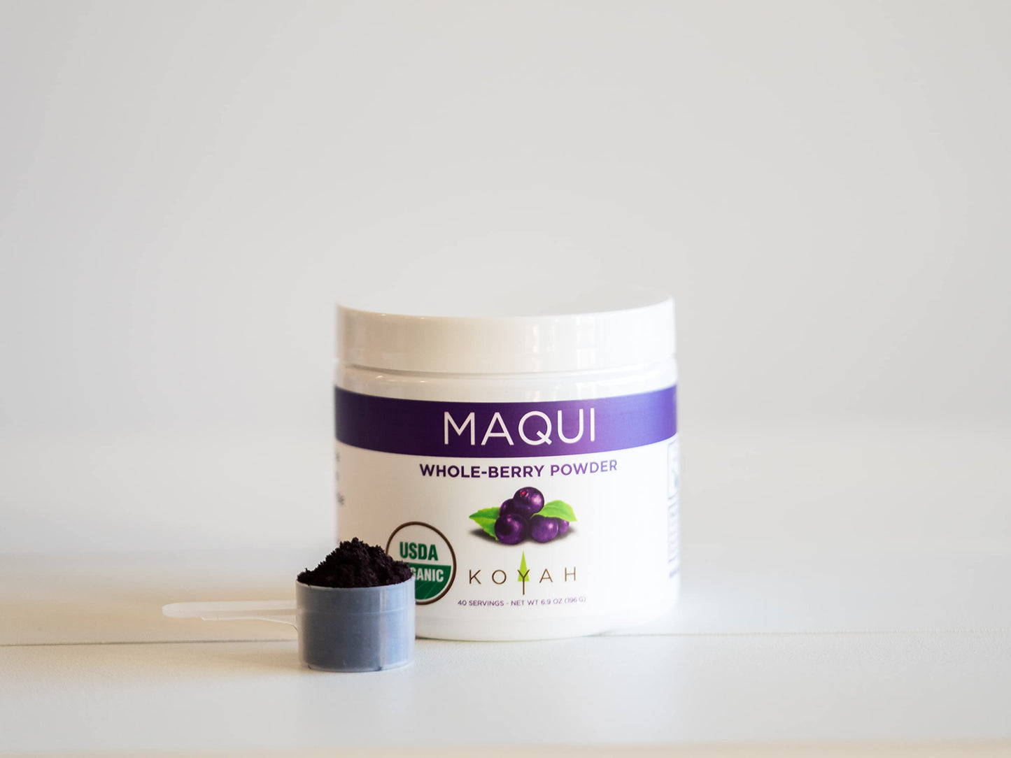 Koyah - Organic Maqui Berry Powder 30 Servings (1 Scoop = 146 Berries Or 1/8 Cup Fresh), Chile Grown, Freeze-Dried, Whole-Berry Powder