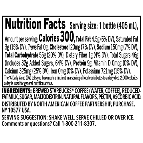 Starbucks Frappuccino Coffee Drink, White Chocolate Mocha 13.7 Fl Oz Bottles (12 Pack)