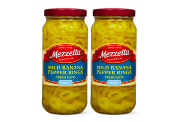Mezzetta Mild Banana Pepper Rings | Gluten Free, Keto, Kosher | 16 Fluid Ounce Jar (Pack of 2)