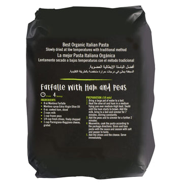 Mantova Organic Italian Farfalle Bowtie Pasta, 1 Lb (Pack Of 4), Made Of Organic Durum Wheat Semolina.