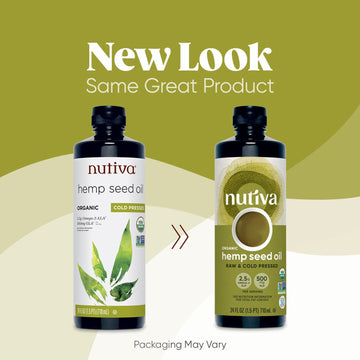 Nutiva Organic Cold-Pressed Unrefined Raw Hemp Seed Oil, 24 Ounce, USDA Organic, Non-GMO, Whole 30 Approved, Vegan, Gluten-Free