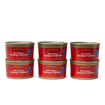 Vital Choice Msc Wild Alaskan Sockeye Salmon, Edible Skin & Bones, 7.5-Oz Cans (Pack Of 6)