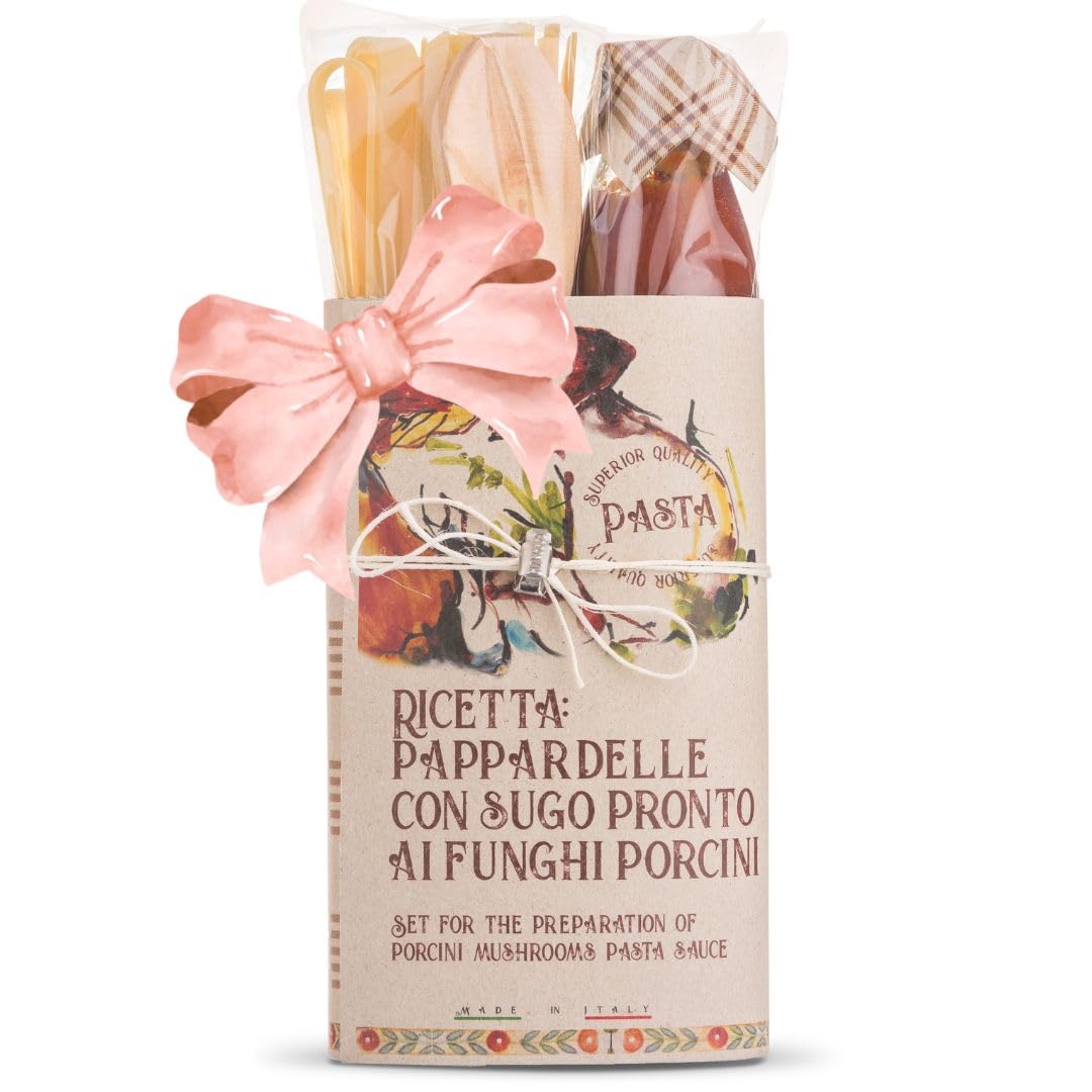 Pasta Gourmet Gift Set Pappardelle Pasta With Porcini Mushrooms Sauce In Deluxe Packaflavor Blendg Homemade In South Of Italy Artigiani Dei Sapori
