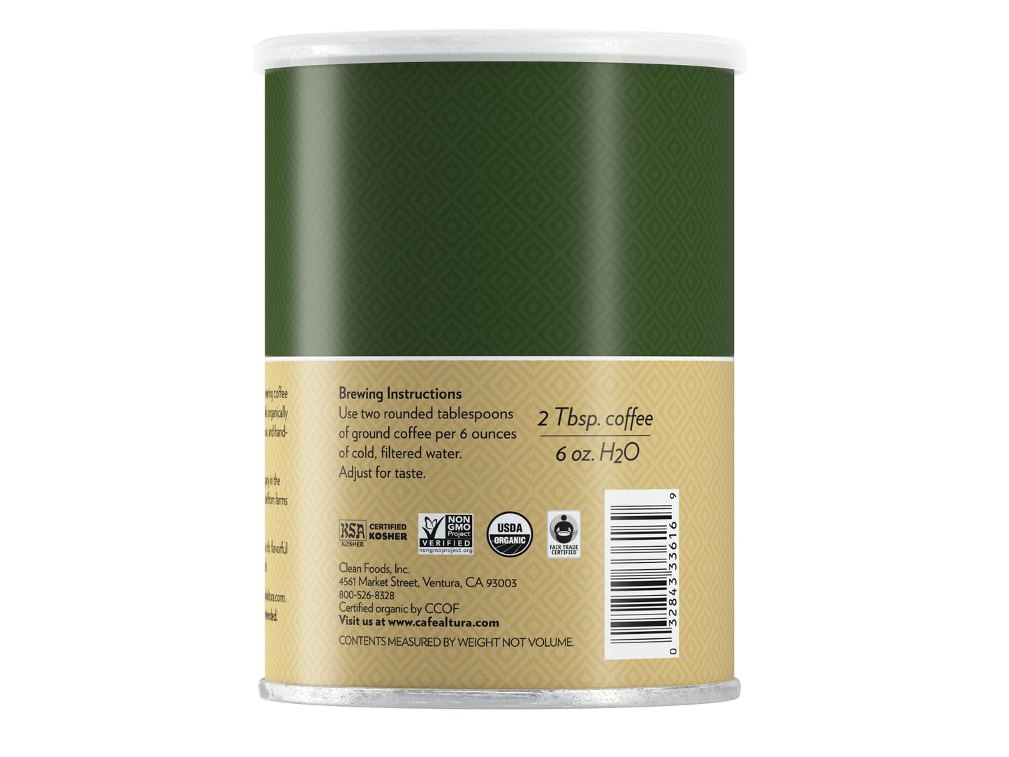 Cafe Altura Ground Organic Coffee, Fair Trade Classic Roast, 12 Ounce Pack of 3, Brown