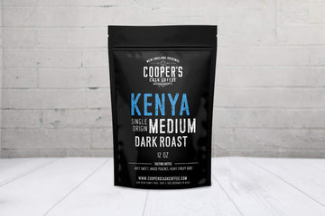 Kenya Aa Medium Dark Roast Coffee Beans, Single Origin Whole Bean Coffee, Full Bodied Gourmet Coffee - 12 Oz Bag