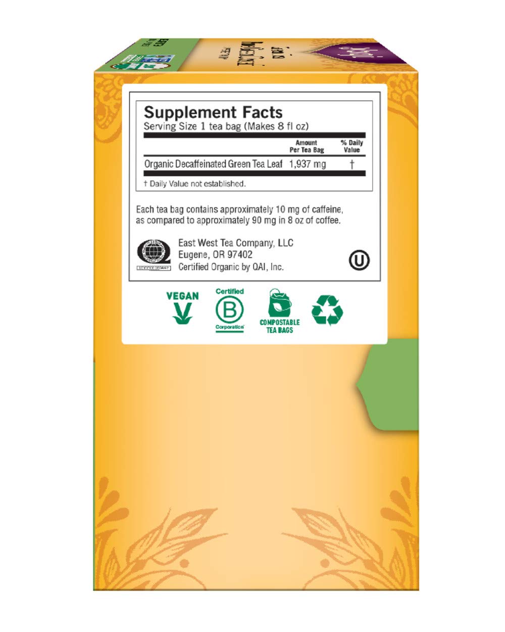 Yogi Tea, Green Tea Pure Green Decaf, 1.09 Ounce