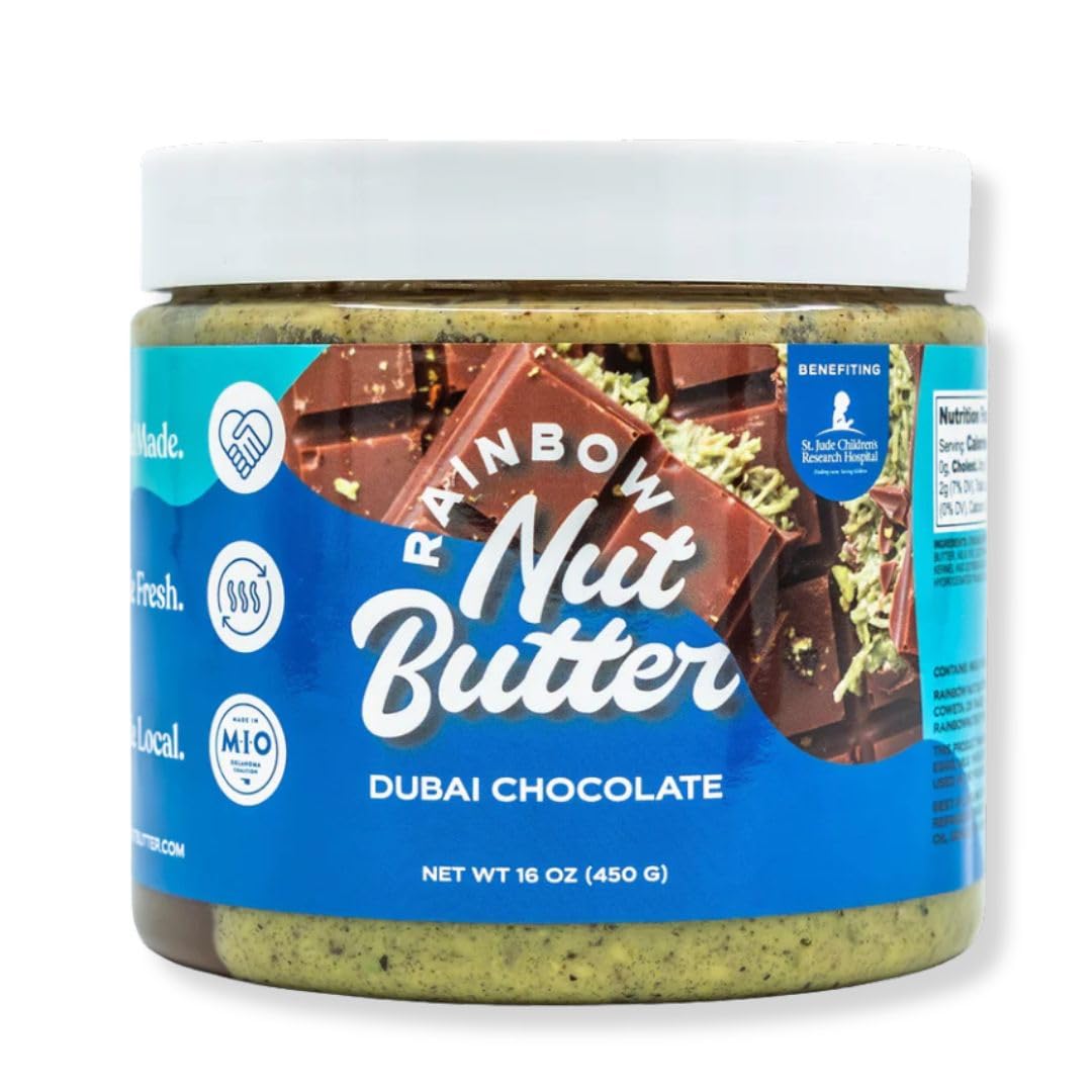 Rainbow Nut Butter Milk Chocolate Dubai Pistachio Nut Butter Cream Milk Chocolate Chips, 16 Oz.