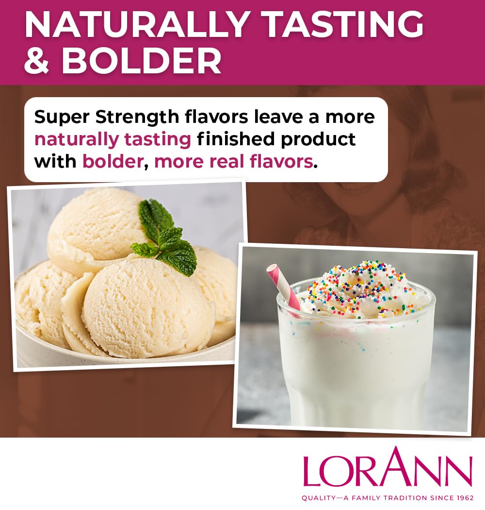 LorAnn Oils Super Strength Flavoring - Vanilla, 1 fl oz, Clear Liquid, Model 0690, Ideal for Candy Making and Baking