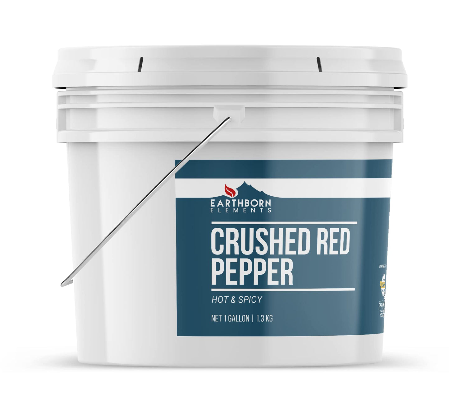 Earthborn Elements Crushed Red Pepper Flakes 1 Gallon Bucket, Pizza Topping, Hot & Spicy Flavor