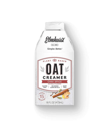 Elmhurst 1925 Chai Spice Oat Creamer - 16 Ounce (Pack of 6) Dairy-Free, Vegan, Kosher, Low Sugar, Shelf Stable Creamer Made with