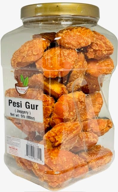 DESI KITCHEN Pesi Gur Jaggery All Natural Vegan 5lbs 80 oz Golden Brown