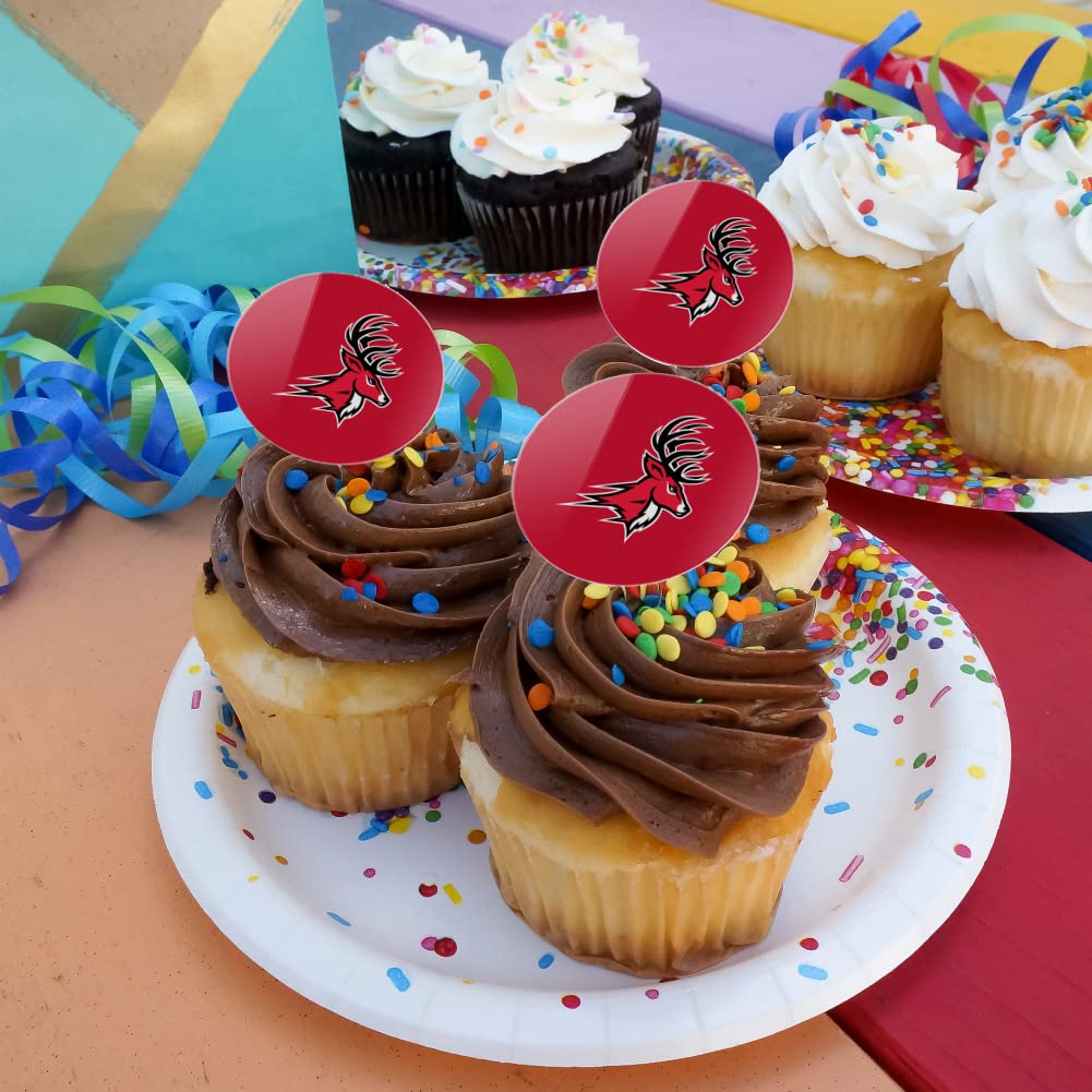 Graphics & More Fairfield University Primary Logo Cupcake Picks Toppers Decoration Set Of 6