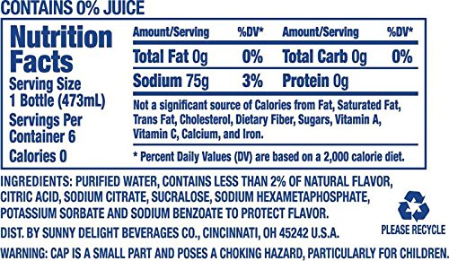 Fruit2O Zero Calorie Flavored Water, Peach, 96 Fl Oz, Pack of 4