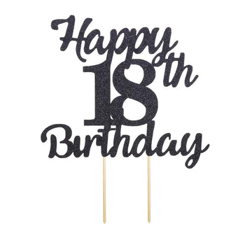 Lveud 18Th Birthday Cake Topper For Happy Birthday, 18 Black Flash 18Th Cake Topper,Happy Birthday Cake Topper Cake Ornament (18Th)