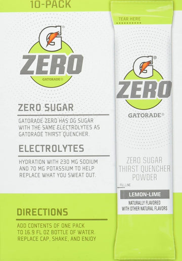 G Zero Thirst Quencher Powder Packets, 0.10 Oz Individual Packets (40 Count) (Lemon Lime)