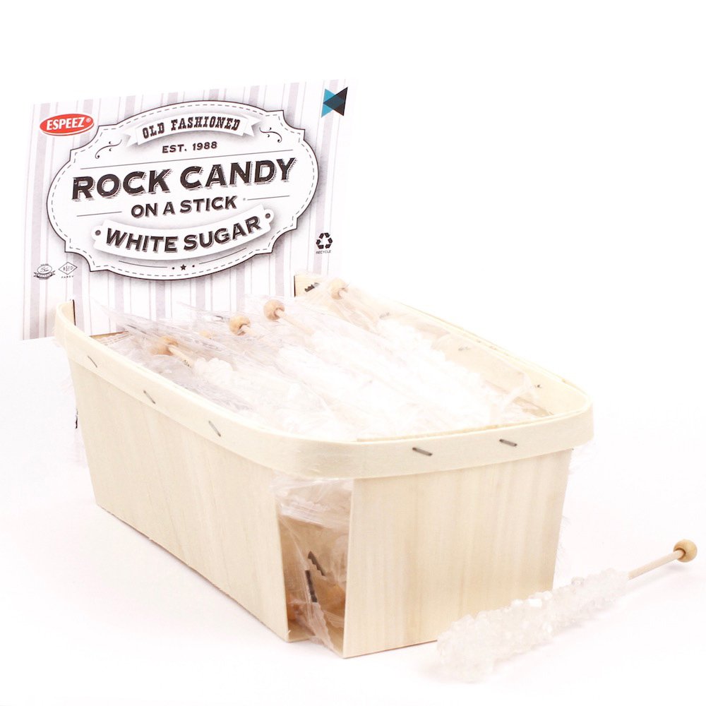 Extra Large Rock Candy Sticks: 18 White Rock Candy Sticks - Original - Individually Wrapped For Party Favors, Candy Buffet, Show