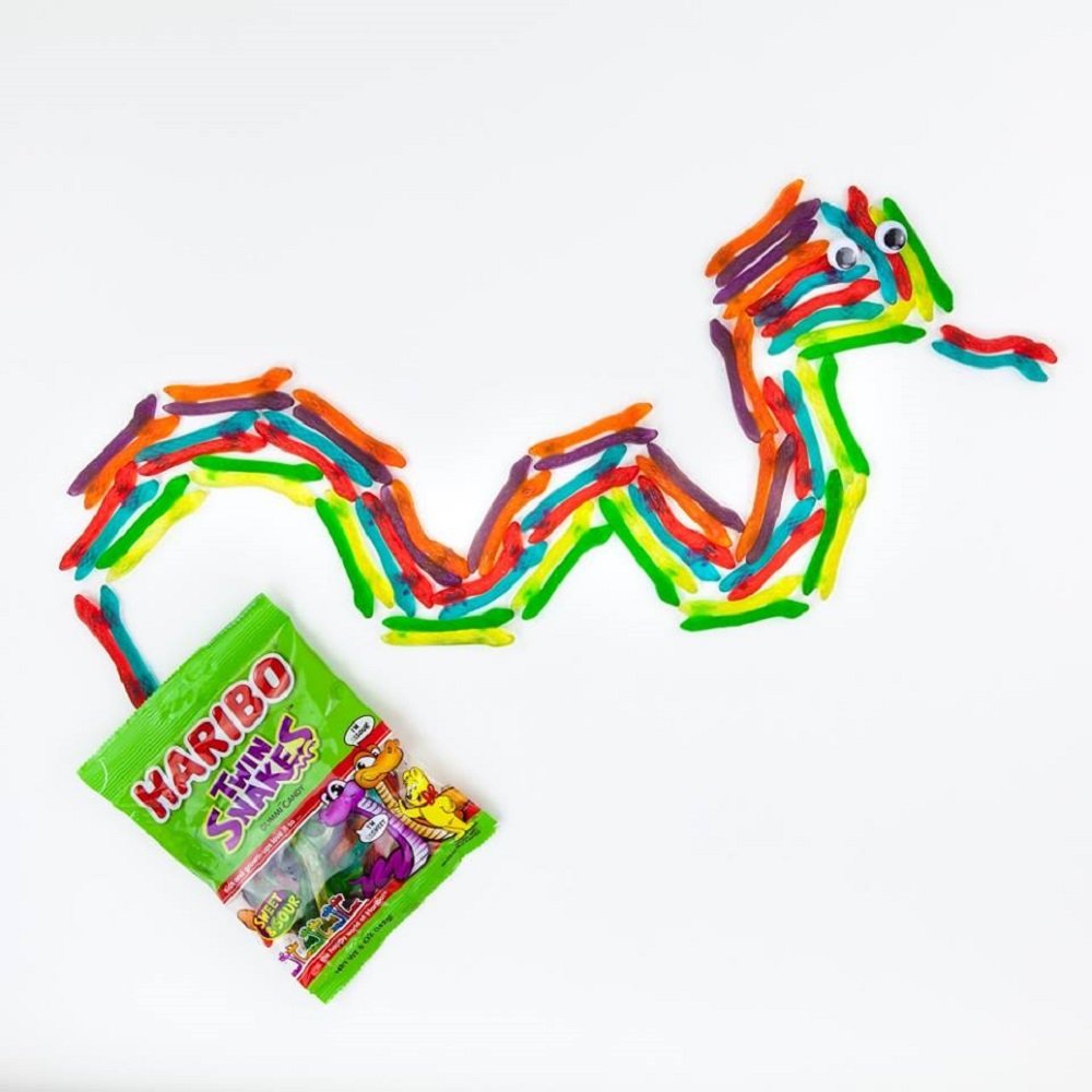 HARIBO Gummi Candy, Twin Snakes, 8 oz. Bag (Pack of 10)